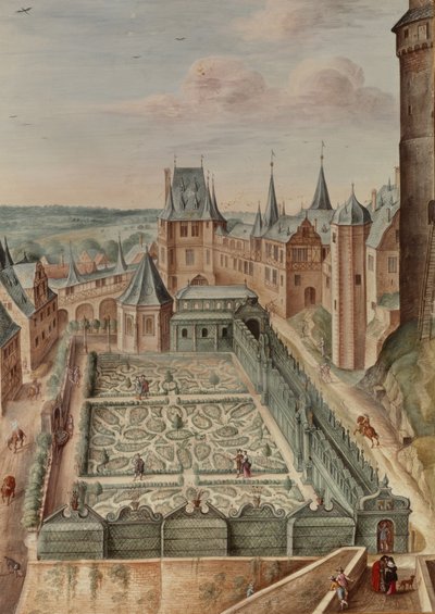 Un jardín, 1660 de Johann Jakob Walther